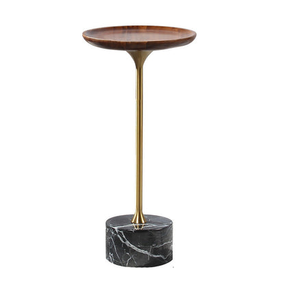 Modern Slate Pedestal Wooden Round/Square Tray Top End Table