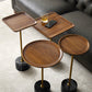 Modern Slate Pedestal Wooden Round/Square Tray Top End Table