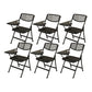 Steel Frame Conference Chair Plastic Back and Seat Armless Chair Black Small Writing Pad 6 Piece Set Clearhalo 'furn' 'furn_office_chair' 'Furniture' 'Office Chairs' 'Office Furniture' 'office_chair' 5388342