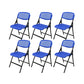 Steel Frame Conference Chair Plastic Back and Seat Armless Chair Blue Without Writing Pad 6 Piece Set Clearhalo 'furn' 'furn_office_chair' 'Furniture' 'Office Chairs' 'Office Furniture' 'office_chair' 5388350