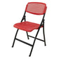 Steel Frame Conference Chair Plastic Back and Seat Armless Chair Red Without Writing Pad 1 Piece Clearhalo 'furn' 'furn_office_chair' 'Furniture' 'Office Chairs' 'Office Furniture' 'office_chair' 5388352