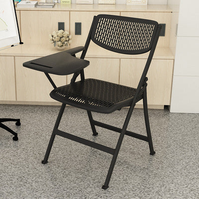 Steel Frame Conference Chair Plastic Back and Seat Armless Chair Black Small Writing Pad 1 Piece Clearhalo 'furn' 'furn_office_chair' 'Furniture' 'Office Chairs' 'Office Furniture' 'office_chair' 5388354