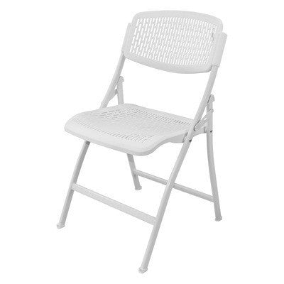 Steel Frame Conference Chair Plastic Back and Seat Armless Chair White Without Writing Pad 1 Piece