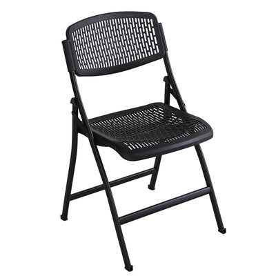 Steel Frame Conference Chair Plastic Back and Seat Armless Chair Black Without Writing Pad 1 Piece Clearhalo 'furn' 'furn_office_chair' 'Furniture' 'Office Chairs' 'Office Furniture' 'office_chair' 5388359