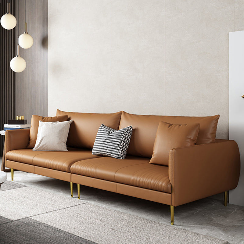 Divano a braccio quadrato di divano in pelle stazionaria Standard Glam divano per soggiorno
