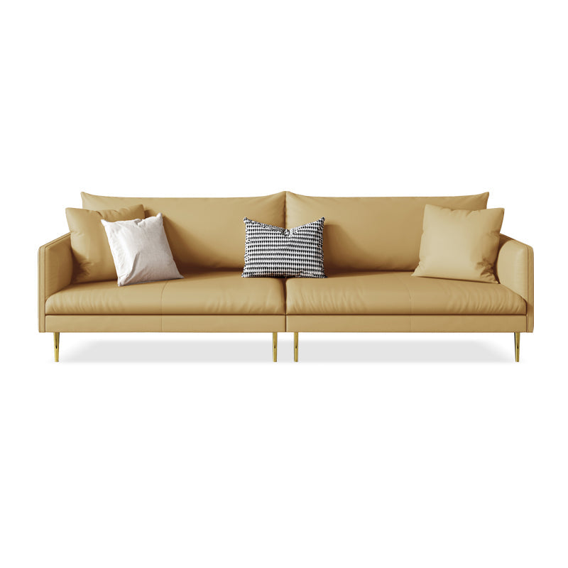 Divano a braccio quadrato di divano in pelle stazionaria Standard Glam divano per soggiorno