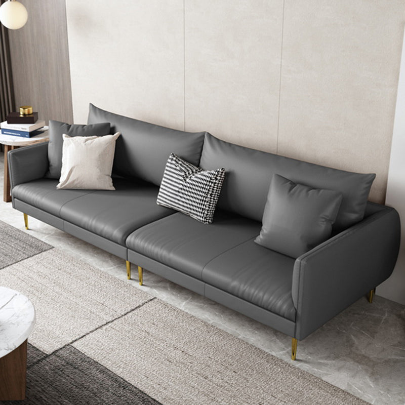 Divano a braccio quadrato di divano in pelle stazionaria Standard Glam divano per soggiorno