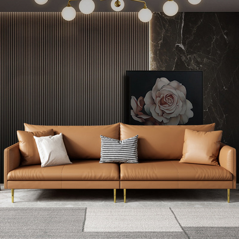 Divano a braccio quadrato di divano in pelle stazionaria Standard Glam divano per soggiorno