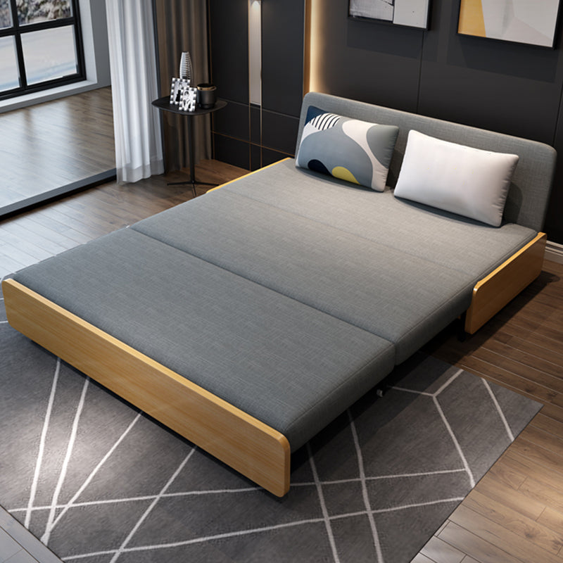 Contemporary Armless Tight Back Cotton Blend Sofa Bed in Grey