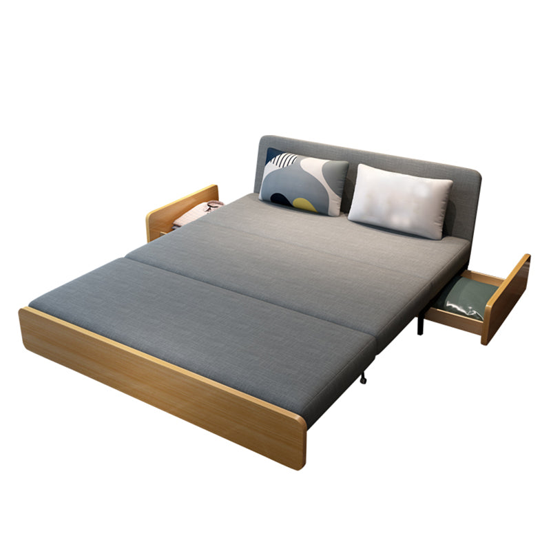 Contemporary Armless Tight Back Cotton Blend Sofa Bed in Grey