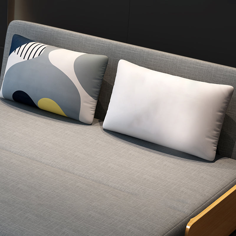 Contemporary Armless Tight Back Cotton Blend Sofa Bed in Grey