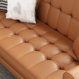 Glam Tufted Biscuit Back Standard Living Room Faux Leather Sofa Clearhalo 'furn' 'furn_sofas' 'Furniture' 'Living Room Furniture' 'Sofa' 'sofas' 5388479