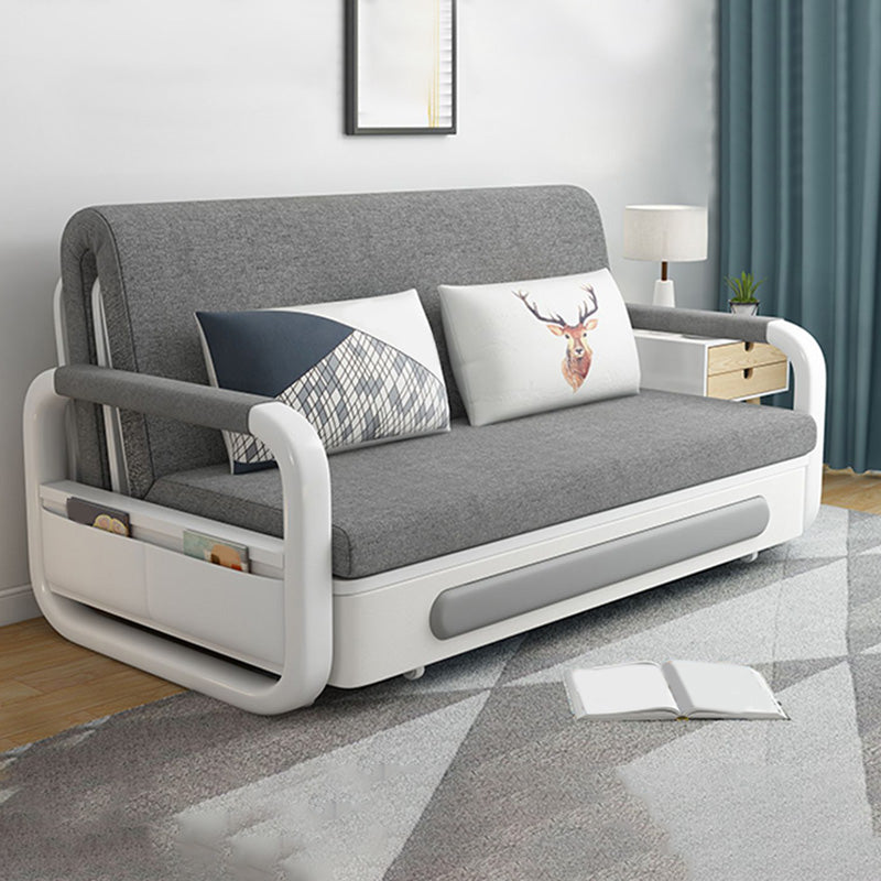 Divano contemporaneo di miscela di cotone con letto in grigio con deposito