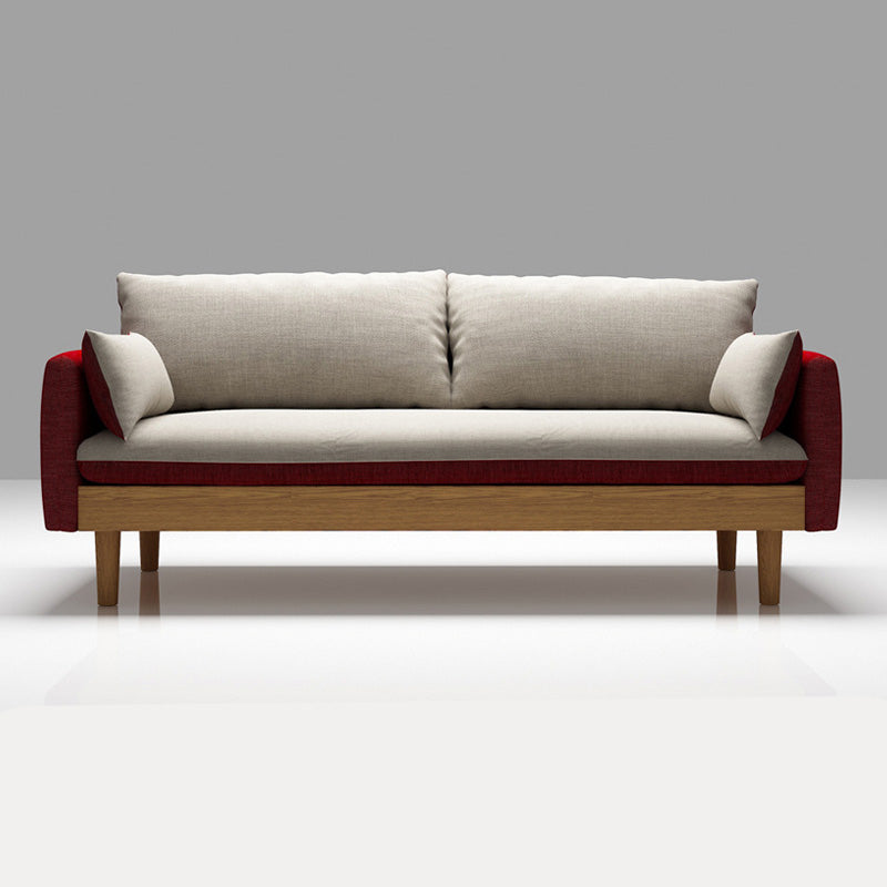 29.5" H Nordic Style Cotton Blend Square Arm Sofa for Living Room