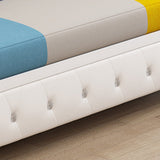 Cotton Blend Contemporary Square Arm Sofa Bed for Living Room