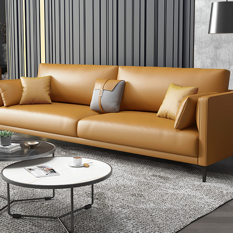 Living Room Cushions Stain Resistant Faux Leather Square Arm Sofa Clearhalo &#39;furn&#39; &#39;furn_sofas&#39; &#39;Furniture&#39; &#39;Living Room Furniture&#39; &#39;Sofa&#39; &#39;sofas&#39; 5388588