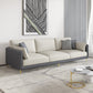 Faux Leather 3-seater Living Room Standard Cushions Glam Sofa Gray White White Clearhalo 'furn' 'furn_sofas' 'Furniture' 'Living Room Furniture' 'Sofa' 'sofas' 5388628