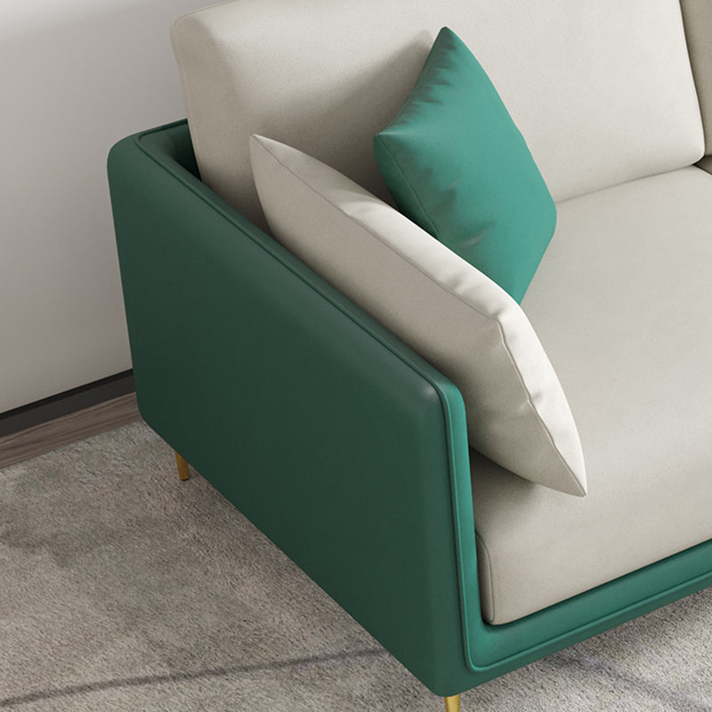 Faux Leather 3-seater Living Room Standard Cushions Glam Sofa Clearhalo 'furn' 'furn_sofas' 'Furniture' 'Living Room Furniture' 'Sofa' 'sofas' 5388633