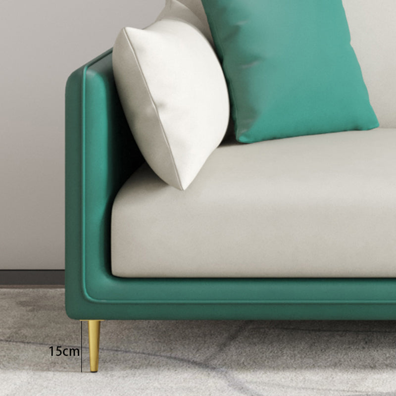 Faux Leather 3-seater Living Room Standard Cushions Glam Sofa Clearhalo 'furn' 'furn_sofas' 'Furniture' 'Living Room Furniture' 'Sofa' 'sofas' 5388634