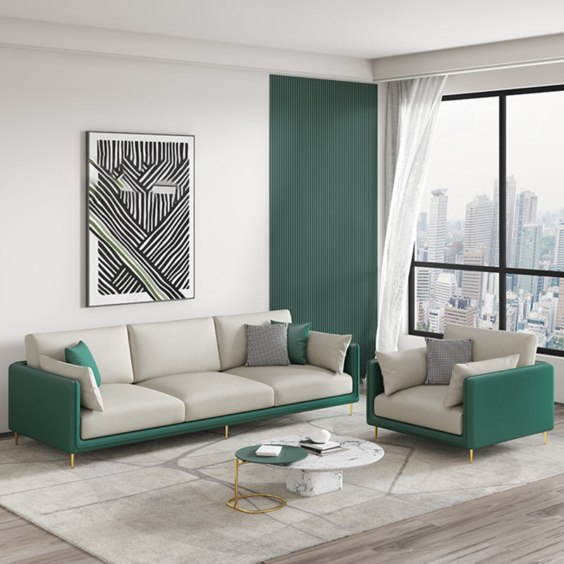 Faux Leather 3-seater Living Room Standard Cushions Glam Sofa Clearhalo 'furn' 'furn_sofas' 'Furniture' 'Living Room Furniture' 'Sofa' 'sofas' 5388636