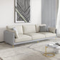 Faux Leather 3-seater Living Room Standard Cushions Glam Sofa Grey Beige Clearhalo 'furn' 'furn_sofas' 'Furniture' 'Living Room Furniture' 'Sofa' 'sofas' 5388637