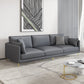 Faux Leather 3-seater Living Room Standard Cushions Glam Sofa Dark Gray Clearhalo 'furn' 'furn_sofas' 'Furniture' 'Living Room Furniture' 'Sofa' 'sofas' 5388638