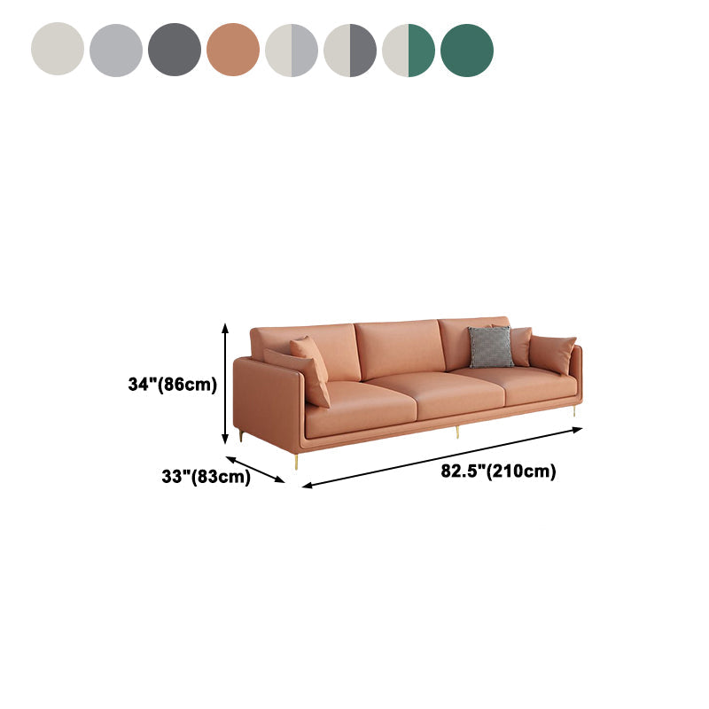 Faux Leather 3-seater Living Room Standard Cushions Glam Sofa Clearhalo 'furn' 'furn_sofas' 'Furniture' 'Living Room Furniture' 'Sofa' 'sofas' 5388643