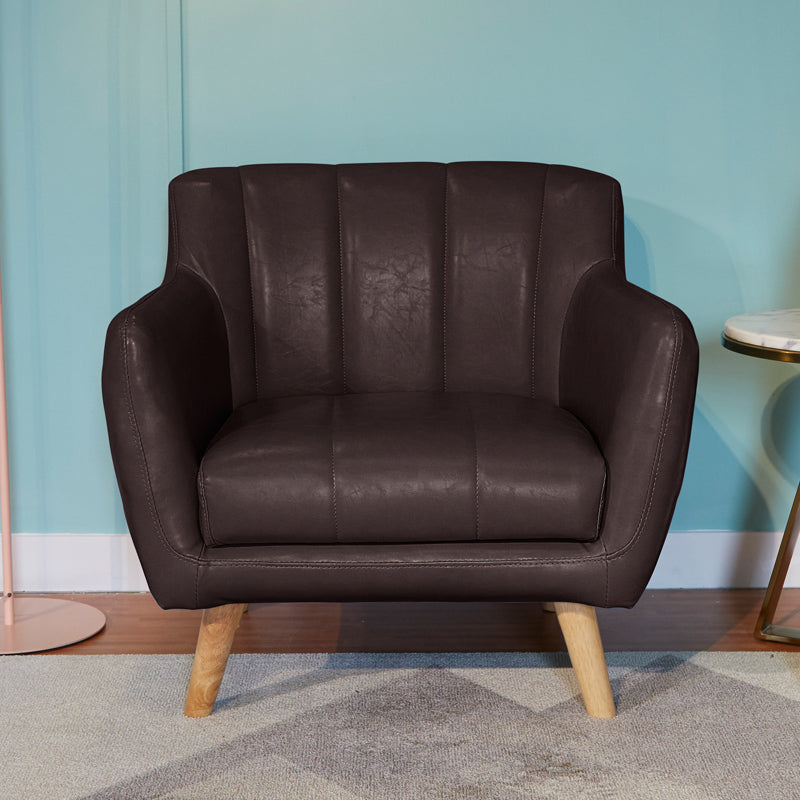 Standard Faux Leather Stain Resistant Sewn Pillow Back Sofa Couch