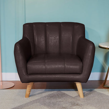 Standard Faux Leather Stain Resistant Sewn Pillow Back Sofa Couch