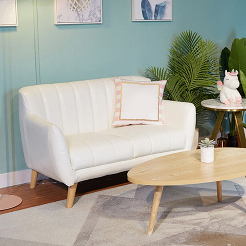 Standard Faux Leather Stain Resistant Sewn Pillow Back Sofa Couch