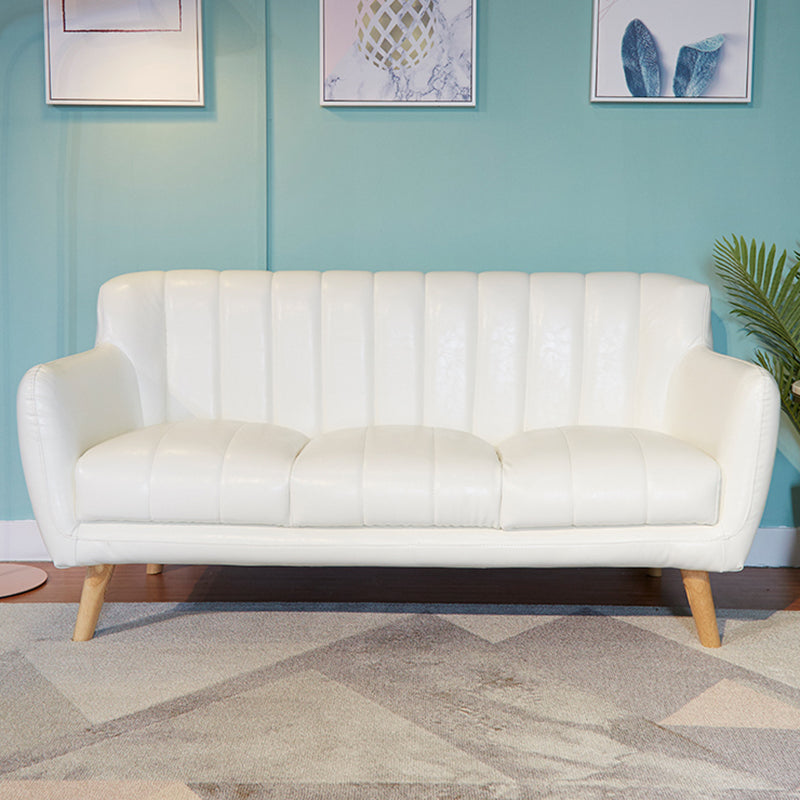 Standard Faux Leather Stain Resistant Sewn Pillow Back Sofa Couch