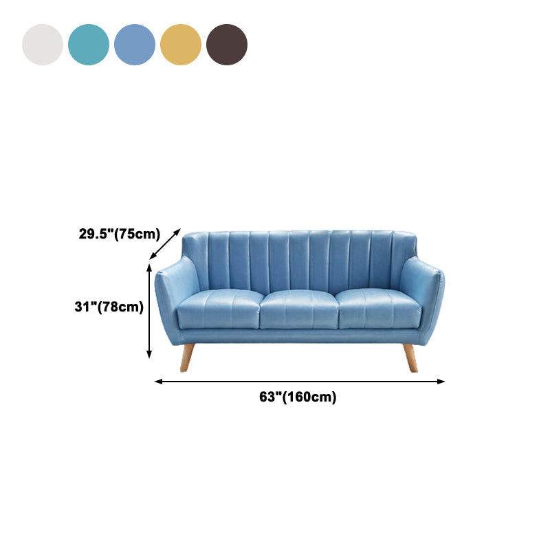 Standard Faux Leather Stain Resistant Sewn Pillow Back Sofa Couch