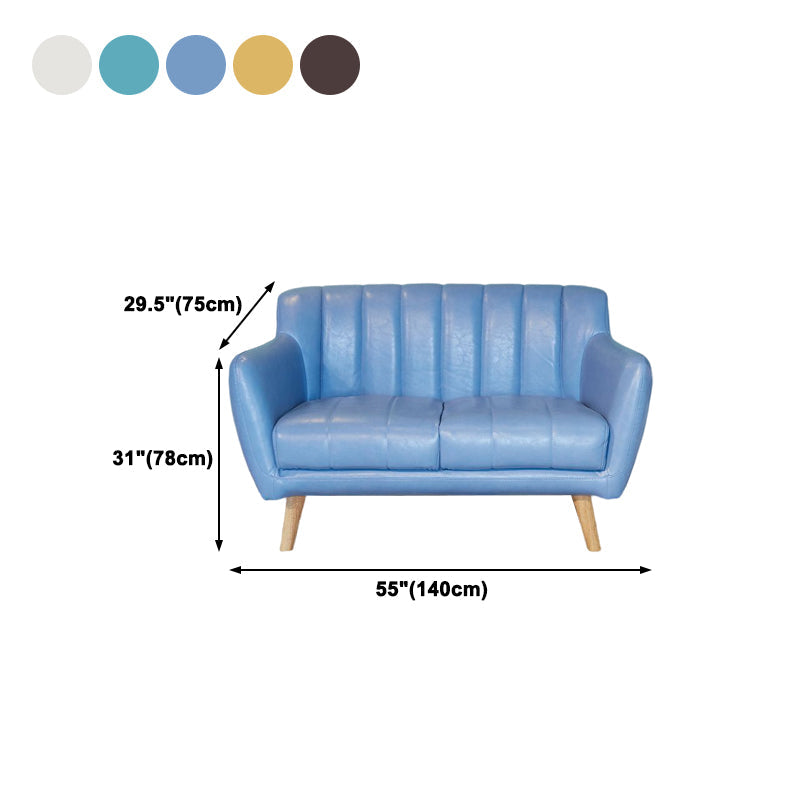 Standard Faux Leather Stain Resistant Sewn Pillow Back Sofa Couch