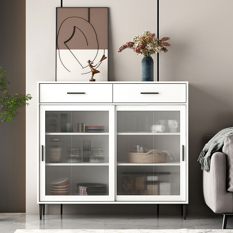 Verstelbare planken Dinerserver Moderne gefabriceerde houten server met schuifdeuren