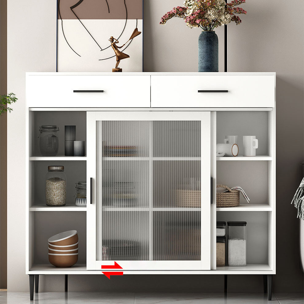 Verstelbare planken Dinerserver Moderne gefabriceerde houten server met schuifdeuren