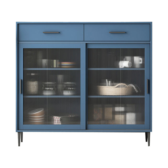 Verstelbare planken Dinerserver Moderne gefabriceerde houten server met schuifdeuren