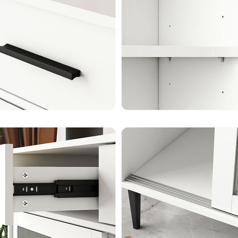 Verstelbare planken Dinerserver Moderne gefabriceerde houten server met schuifdeuren