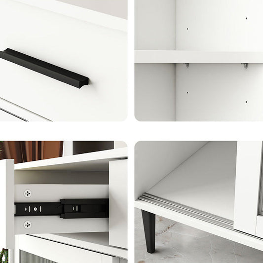 Server da pranzo a scaffalatura regolabile moderno server in legno fabbricato con porte scorrevoli