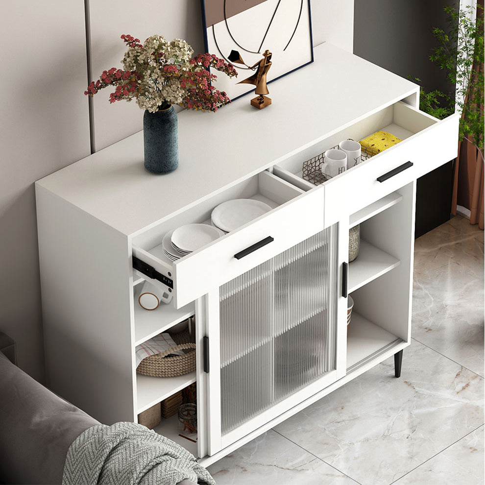 Verstelbare planken Dinerserver Moderne gefabriceerde houten server met schuifdeuren