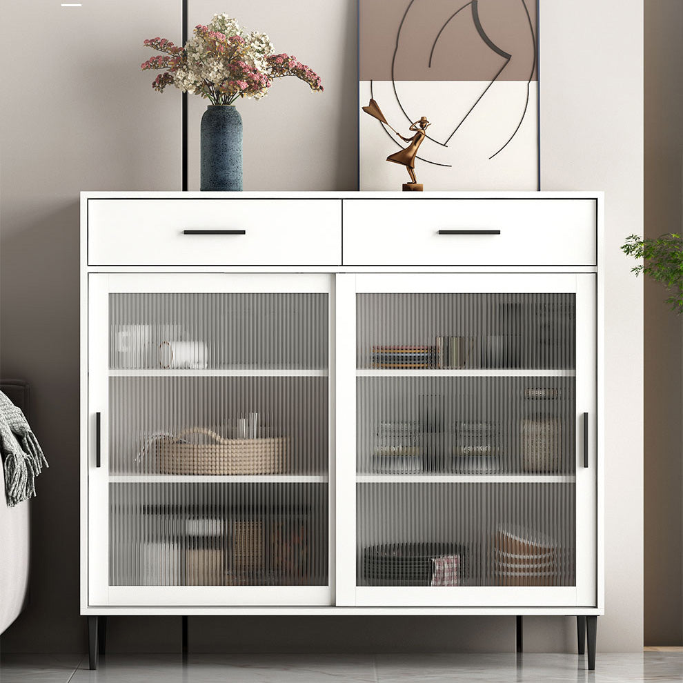 Verstelbare planken Dinerserver Moderne gefabriceerde houten server met schuifdeuren