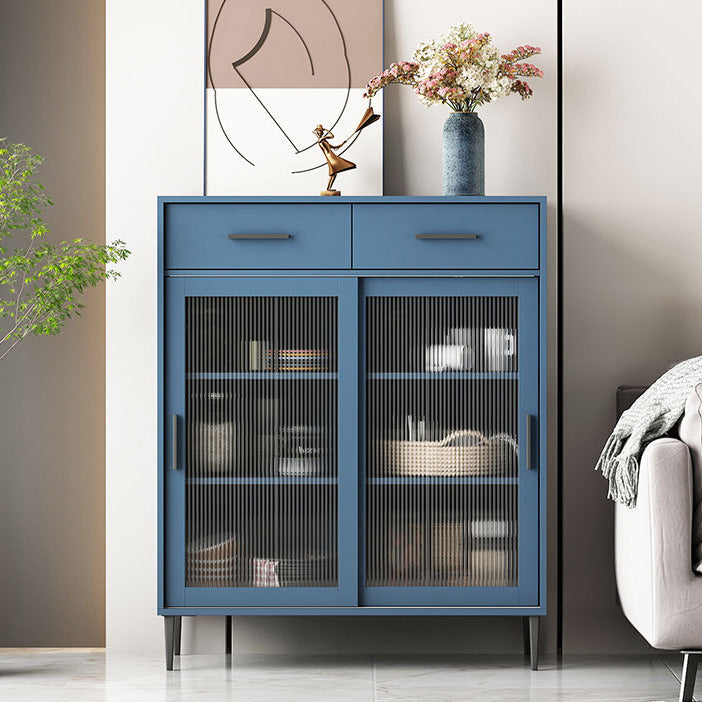 Verstelbare planken Dinerserver Moderne gefabriceerde houten server met schuifdeuren