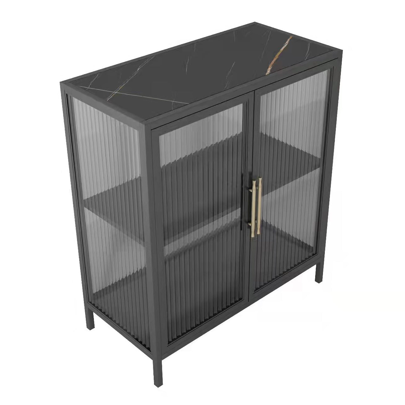 Armadio di sideboard di pietra sinterizzata di lussuoso stoccaggio con porte di vetro