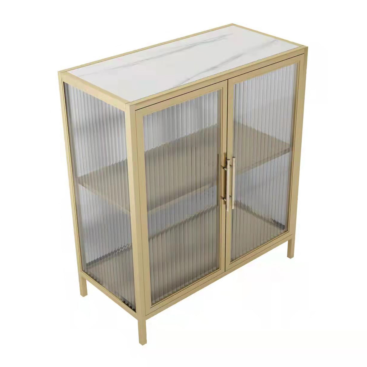 Armadio di sideboard di pietra sinterizzata di lussuoso stoccaggio con porte di vetro