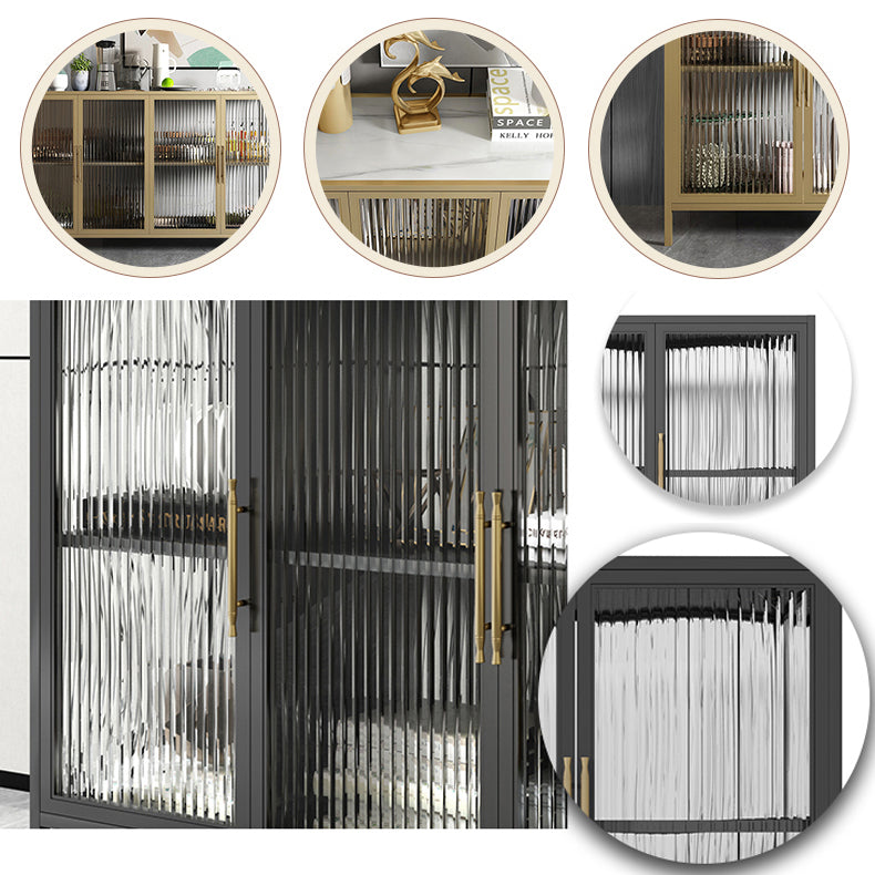 Armadio di sideboard di pietra sinterizzata di lussuoso stoccaggio con porte di vetro