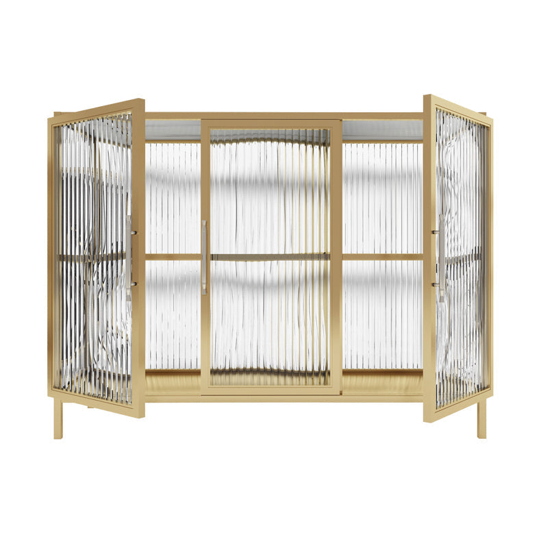 Armadio di sideboard di pietra sinterizzata di lussuoso stoccaggio con porte di vetro