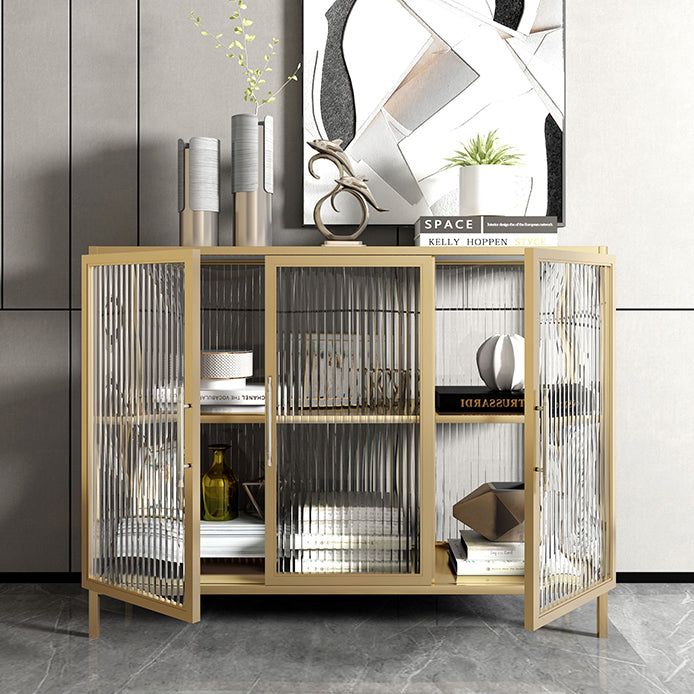 Armadio di sideboard di pietra sinterizzata di lussuoso stoccaggio con porte di vetro