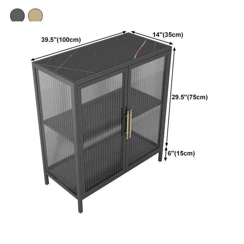 Armadio di sideboard di pietra sinterizzata di lussuoso stoccaggio con porte di vetro