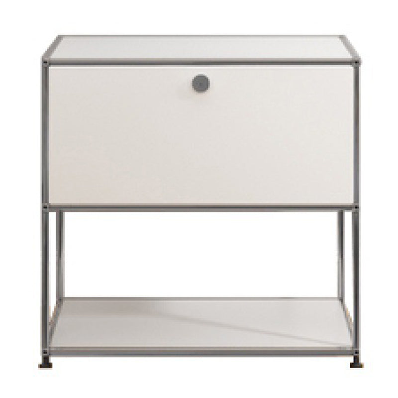 Contemporary White Sideboard Metal Dining Sideboard Table for Living Room 31"L x 16"W x 30"H White Clearhalo 'buffet_sideboard' 'Buffets & Sideboards' 'furn' 'furn_buffet_sideboard' 'Furniture' 'Kitchen & Dining Furniture' 5388865