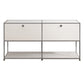 Contemporary White Sideboard Metal Dining Sideboard Table for Living Room 60"L x 16"W x 30"H White Clearhalo 'buffet_sideboard' 'Buffets & Sideboards' 'furn' 'furn_buffet_sideboard' 'Furniture' 'Kitchen & Dining Furniture' 5388868