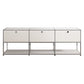 Contemporary White Sideboard Metal Dining Sideboard Table for Living Room 90"L x 16"W x 30"H White Clearhalo 'buffet_sideboard' 'Buffets & Sideboards' 'furn' 'furn_buffet_sideboard' 'Furniture' 'Kitchen & Dining Furniture' 5388872